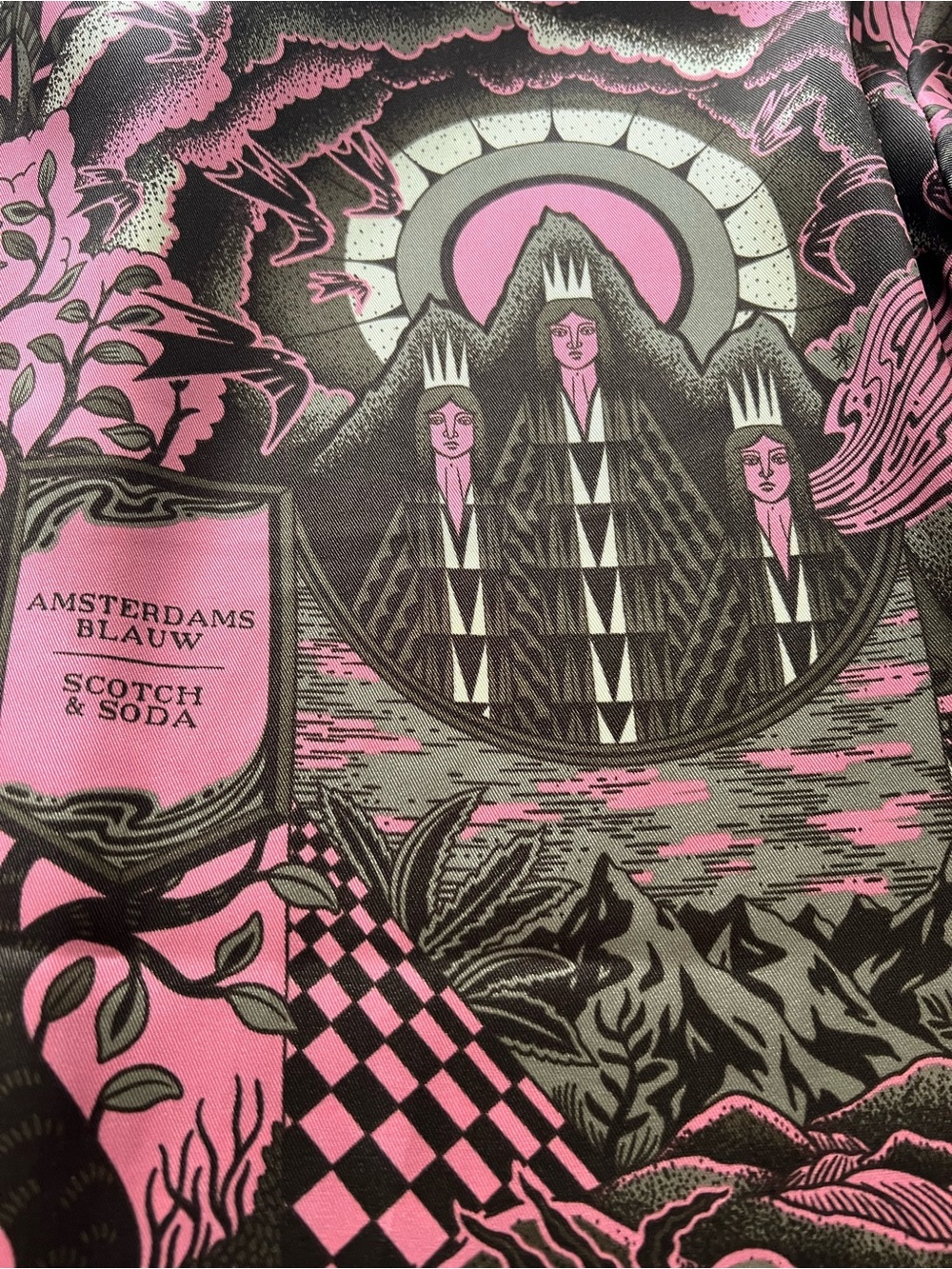 Scotch & Soda Maison Scotch Tell Me a Tale Graphic Print Oversized Shirt S - Picture 11 of 11